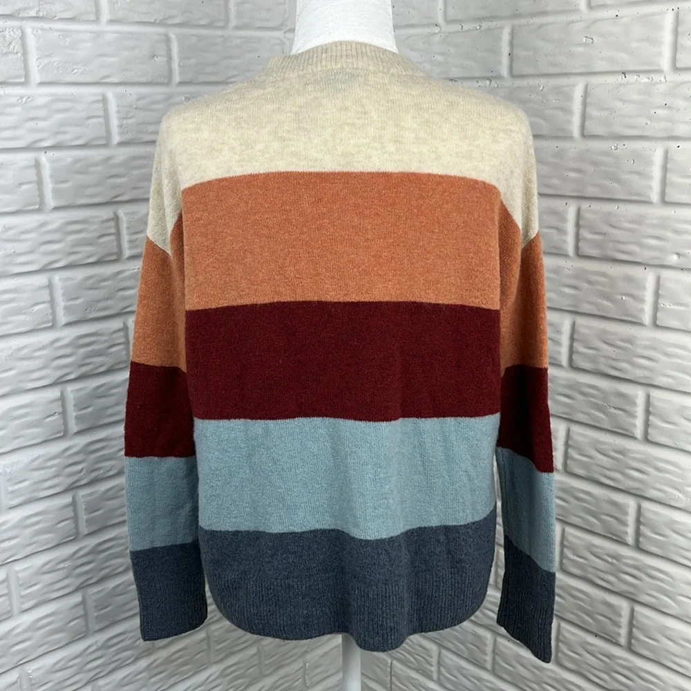 MADEWELL Crofton Oversized Striped Pullover Sweater in Coziest Yarn Size XXS - Picture 5 of 10
